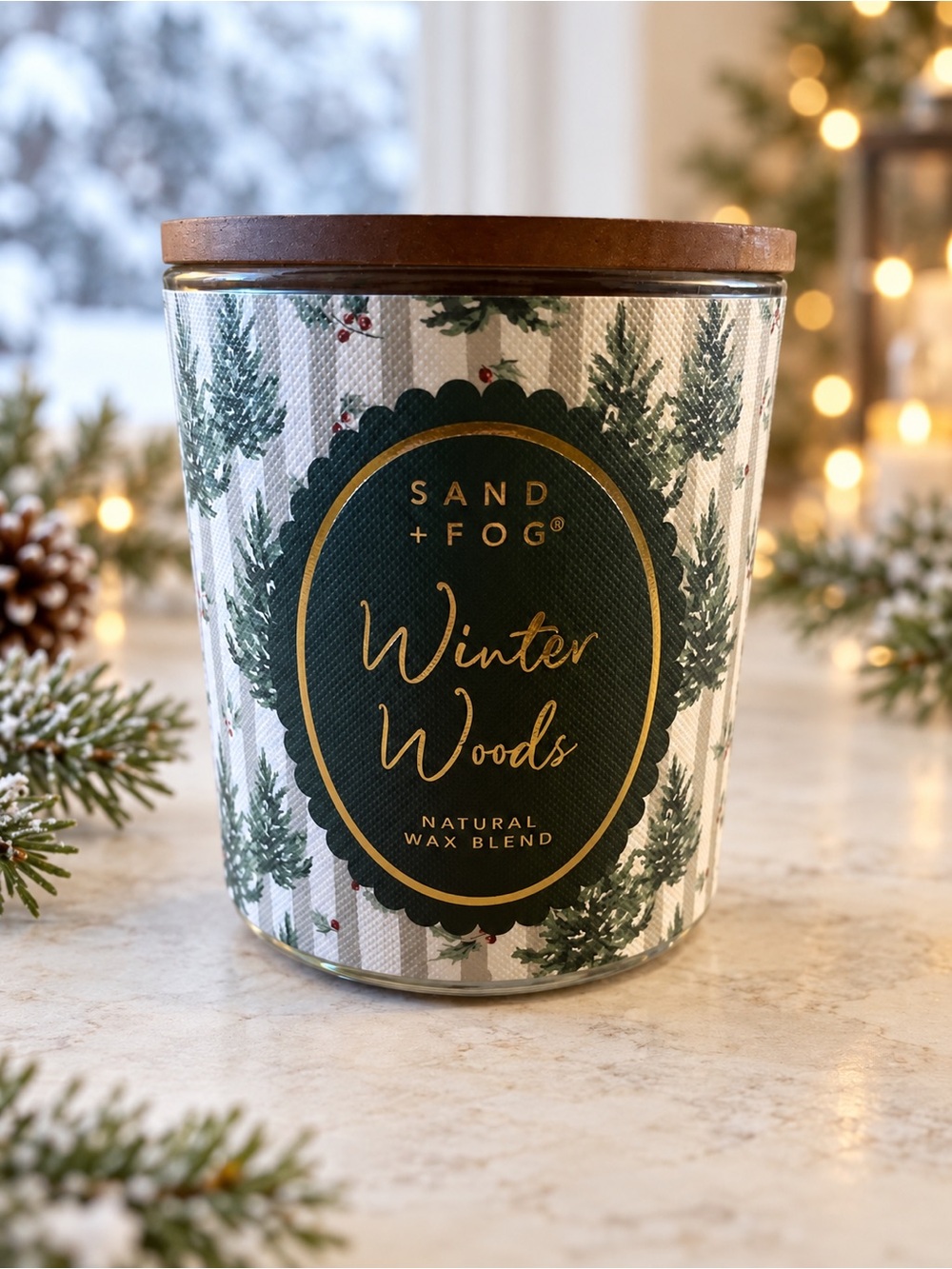 Sand + Fog Winter Woods Scented Candle - Green
